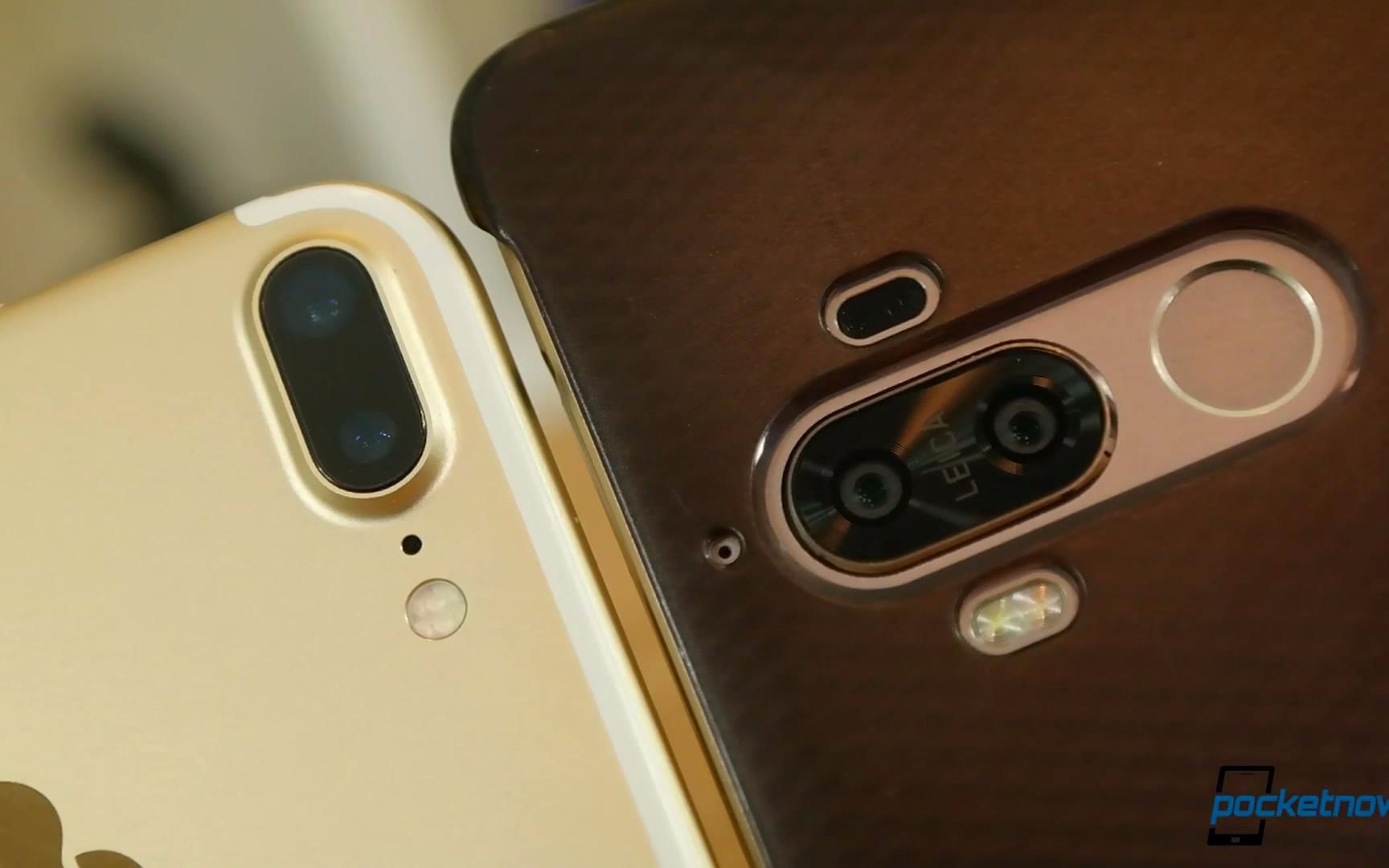 p华为mate9对决iphone7plus都是大手机双摄像头绝影