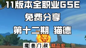 免费GSE分享（12期）：猫德--魔兽门叔继续分享