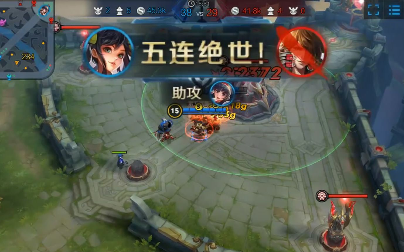 【王者荣耀】【五杀】走位?不存在的~残血孙尚香站撸五杀