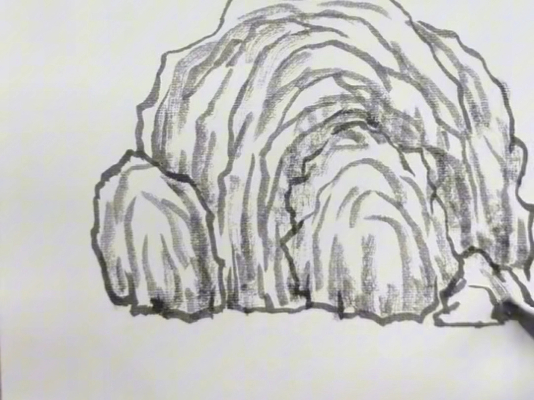 国画山石画法,石头怎么画