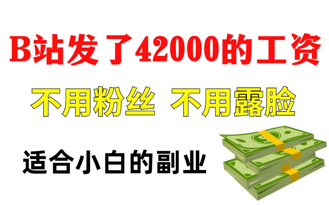 b站给我发了42000多的工资,不用粉丝不用露脸,适合内向的人做!哔哩哔哩bilibili