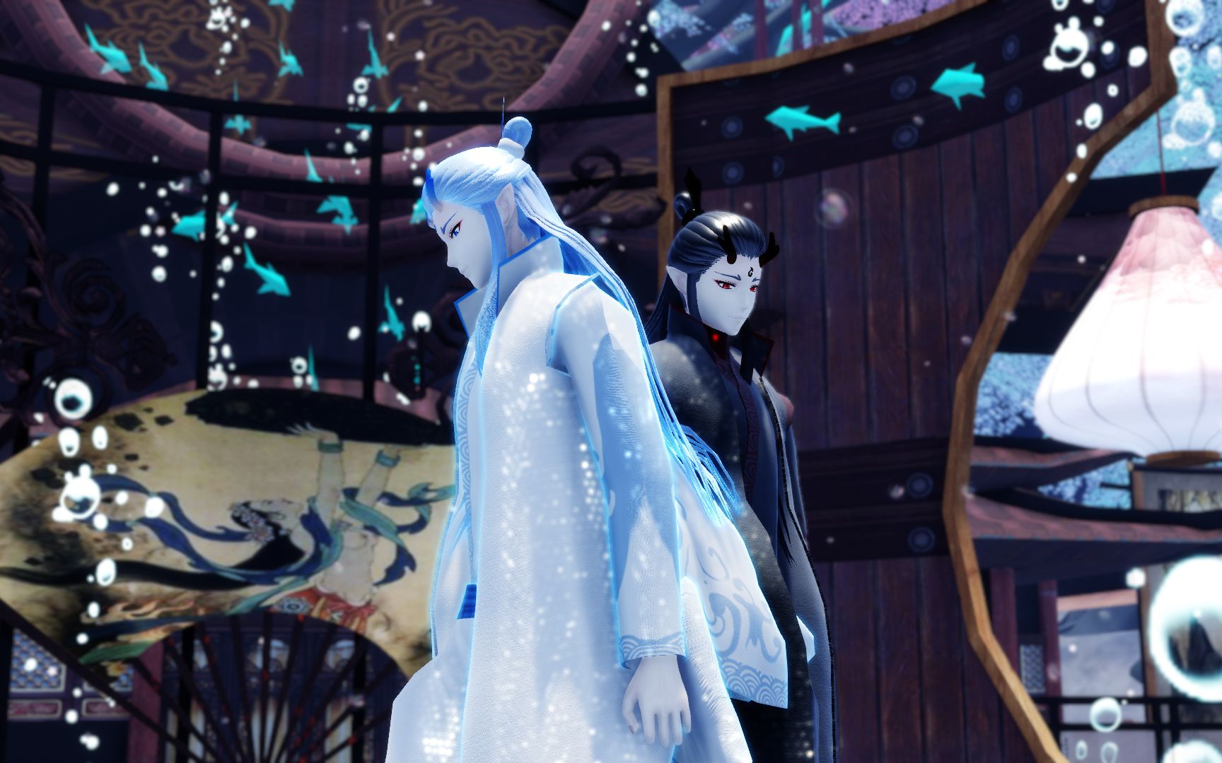 【敖丙mmd】"海底龙宫的大型演出"绿式灵珠敖丙和绿式魔丸敖丙的