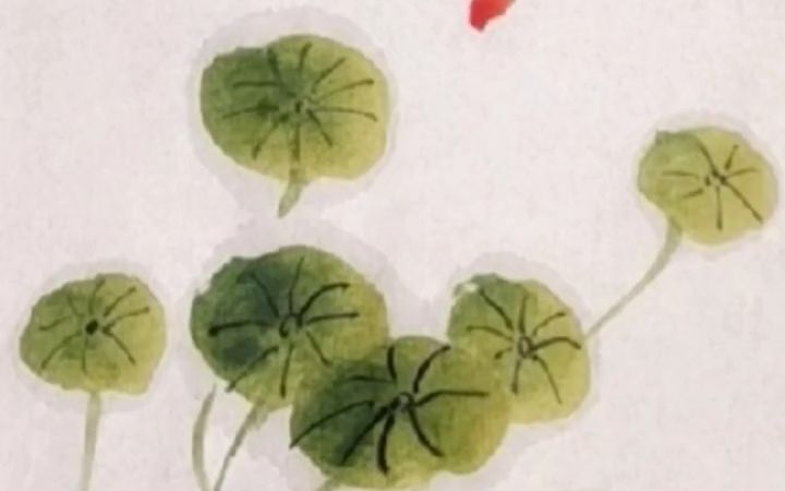 【国画】小荷叶的画法，这次可以和小鱼组合了~