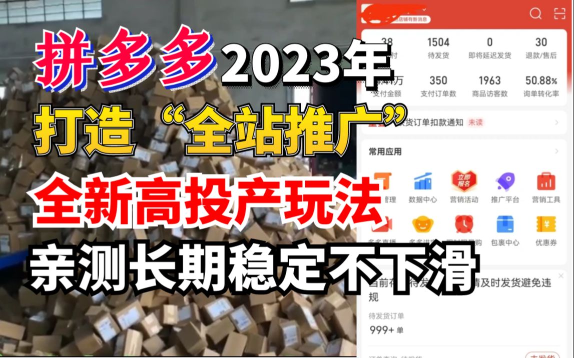 拼多多2023年全站推广打造高投产全方位实操教程,亲测长期数据稳定不下滑!(另有更多直播内容学习!)哔哩哔哩bilibili