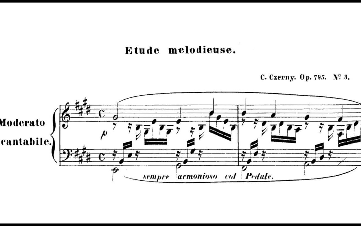 [图]【钢琴】车尔尼 - 旋律练习曲 Op.795/3 Carl Czerny - Etude mélodieuse Op.795/3