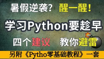 【Python教程】想暑假逆袭一跃成为Python大佬？没有明确的计划和高效的学习方法，你永远入不了门！零基础入门学习Python必备教程！