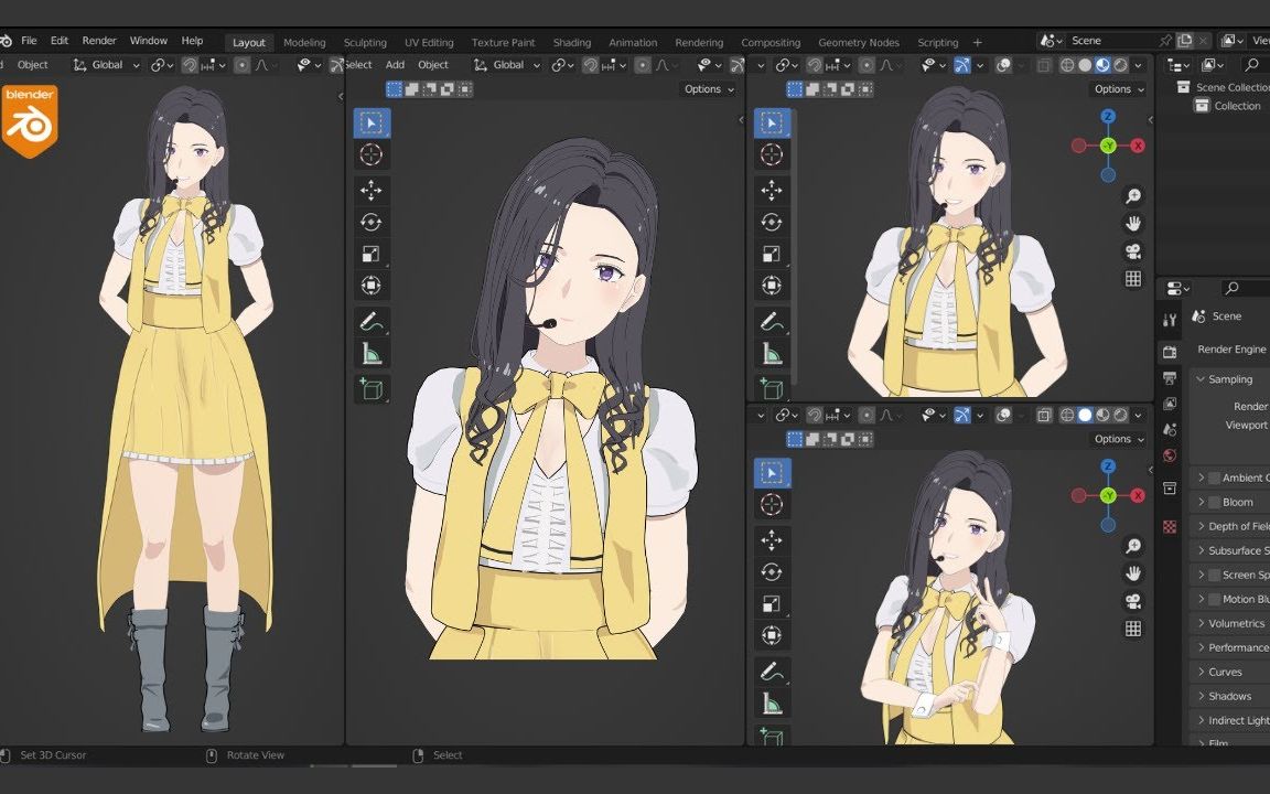 Blender动漫风格的卡通形象制作教程哔哩哔哩bilibili