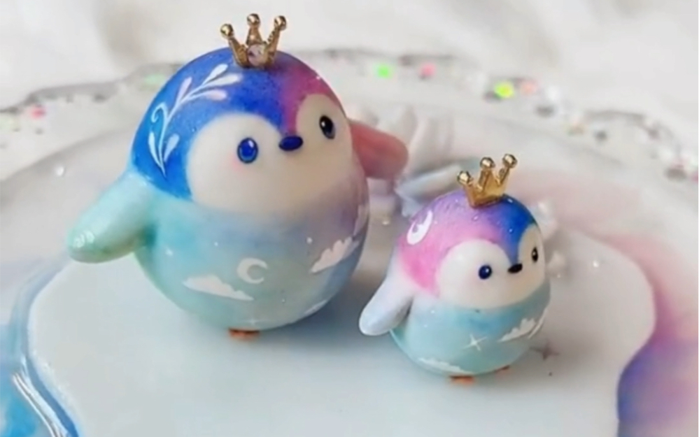 软陶手工小企鹅饰品摆件,接受定制