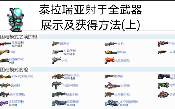 泰拉瑞亚14全武器获得方法及展示射手篇上