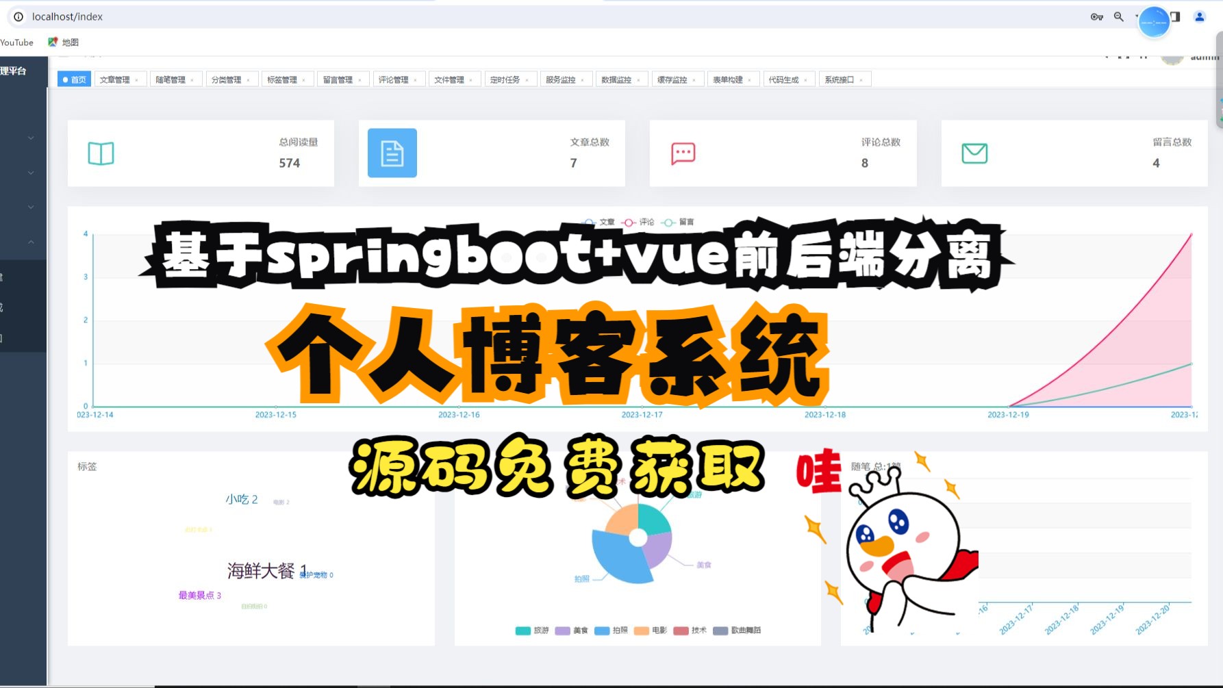 基于springboot+vue前后端分离的个人博客资讯网站设计与实现哔哩哔哩bilibili