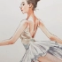 水彩芭蕾舞者，颜料史明克，纸获多福细纹，笔鲁本斯。原型JIABAO