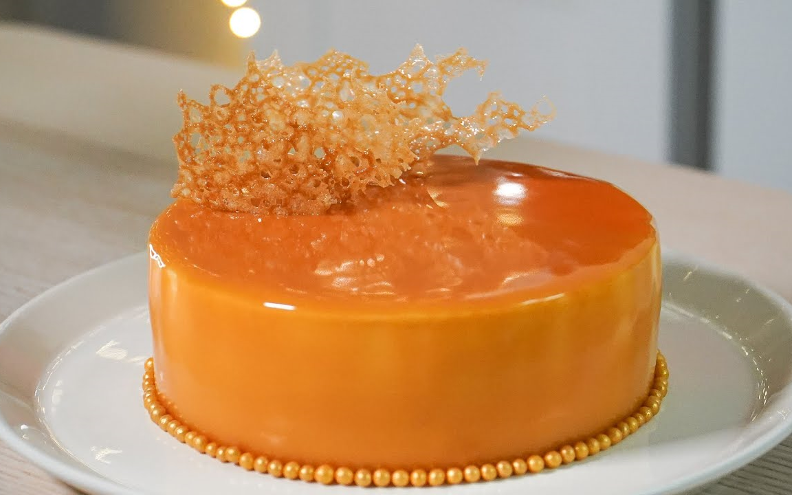 【thy than】焦糖镜面慕斯蛋糕~|caramel mousse cake