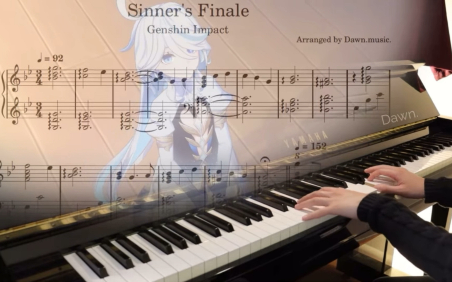 [图]Sinner's Finale - 芙卡洛斯的最后一舞 |水神｜ 原神钢琴曲