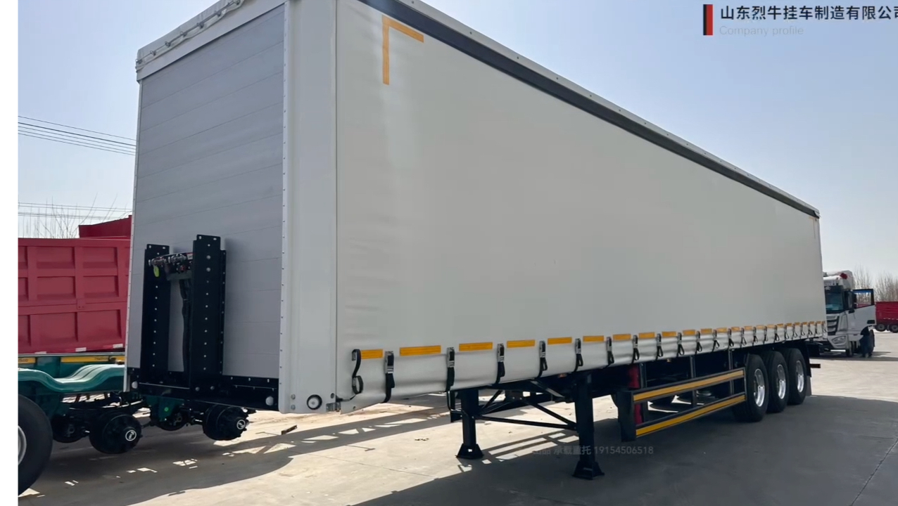 侧帘式半挂车销售热线(各种车型):视频右下联系方式本厂大量库存现车