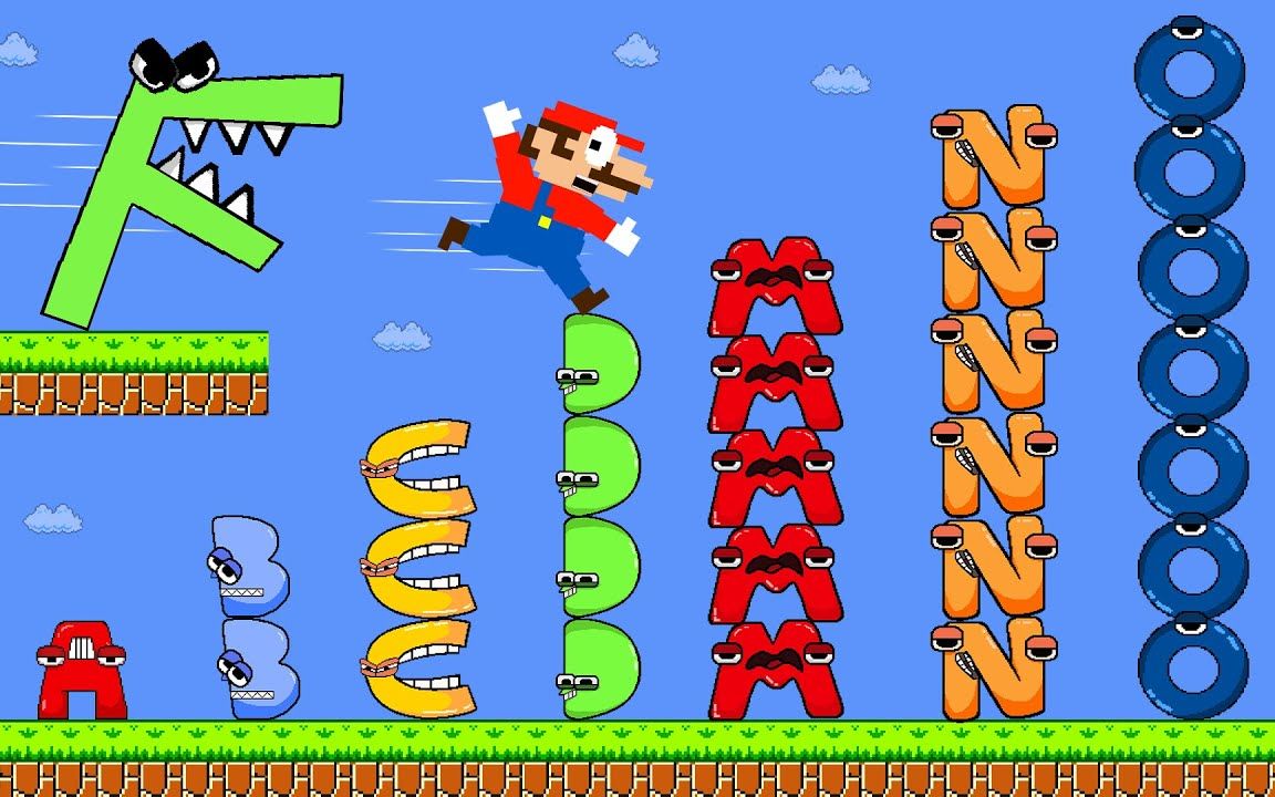 超级玛丽:字母f迷宫闯关,对战马里奥和库巴