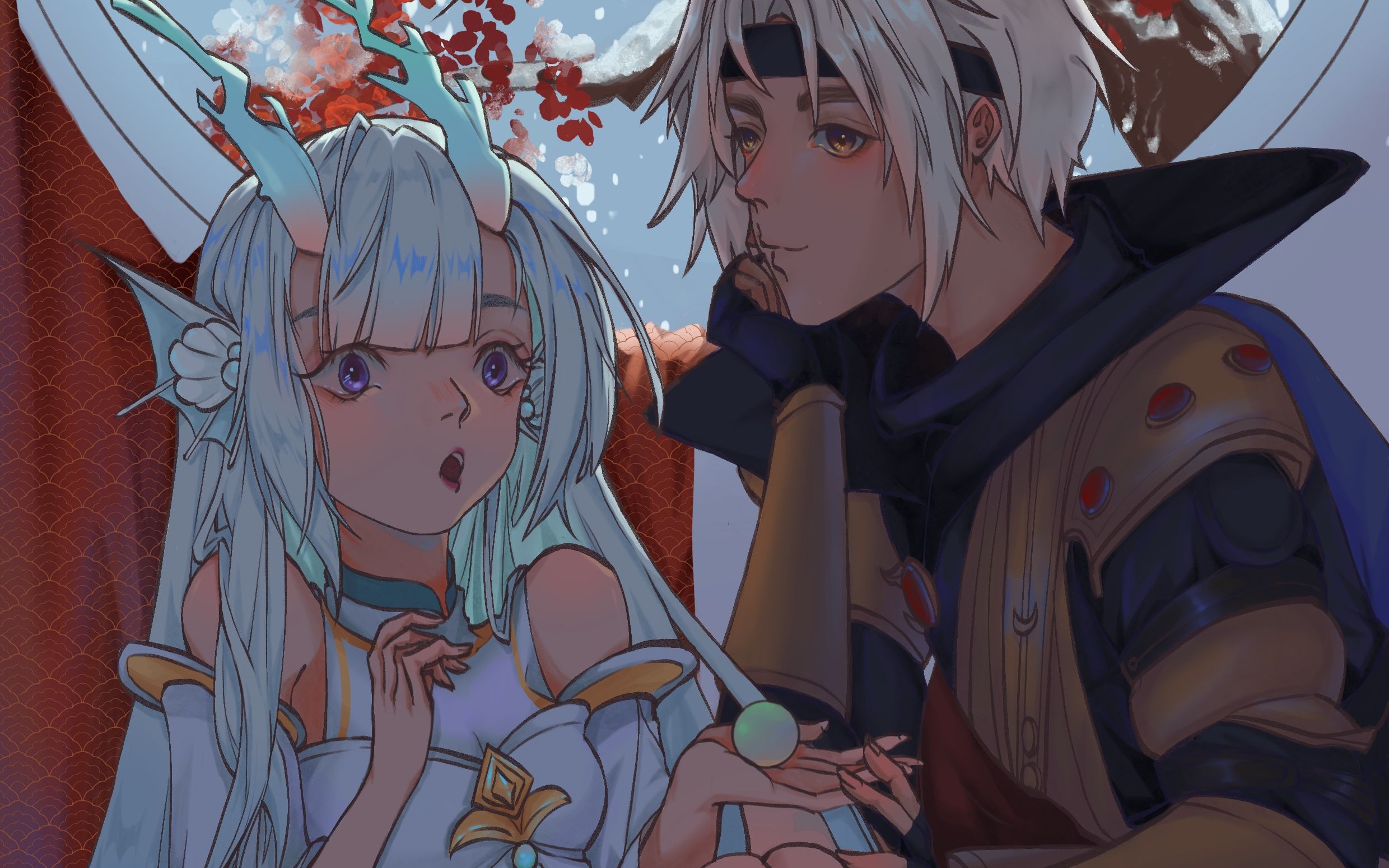 【ipad绘画|王者|曜x西施】新年祈愿·"小青龙新的一年你有什么愿望啊