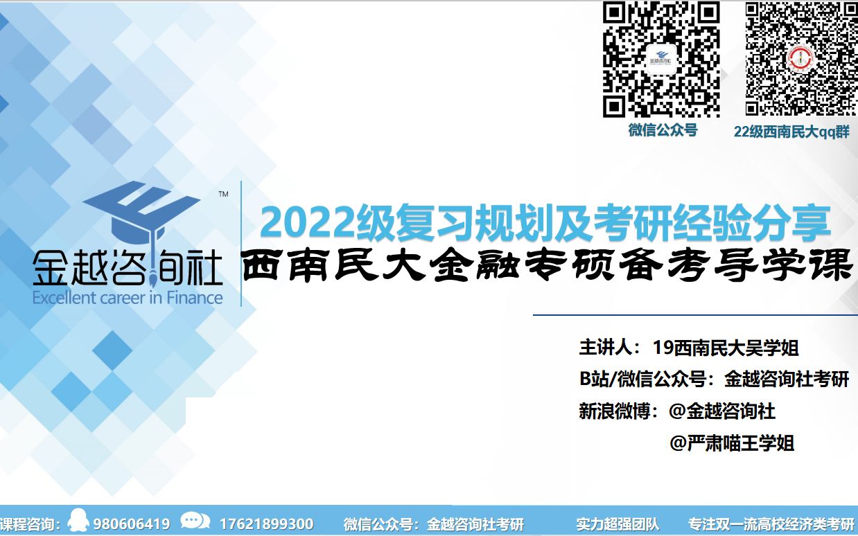 2022年西南民族大学金融专硕/西南民大431导学课哔哩哔哩bilibili