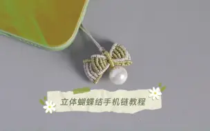 Download Video: 【编绳】好喜欢这款超可爱立体蝴蝶结手机挂件视频教程，手工diy编绳编织教学