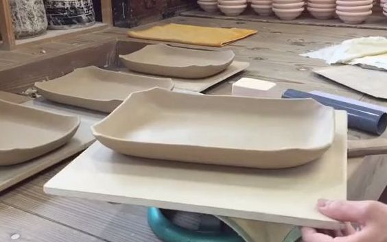 泥片成型方盘制作·【陶艺公开课】·第050期