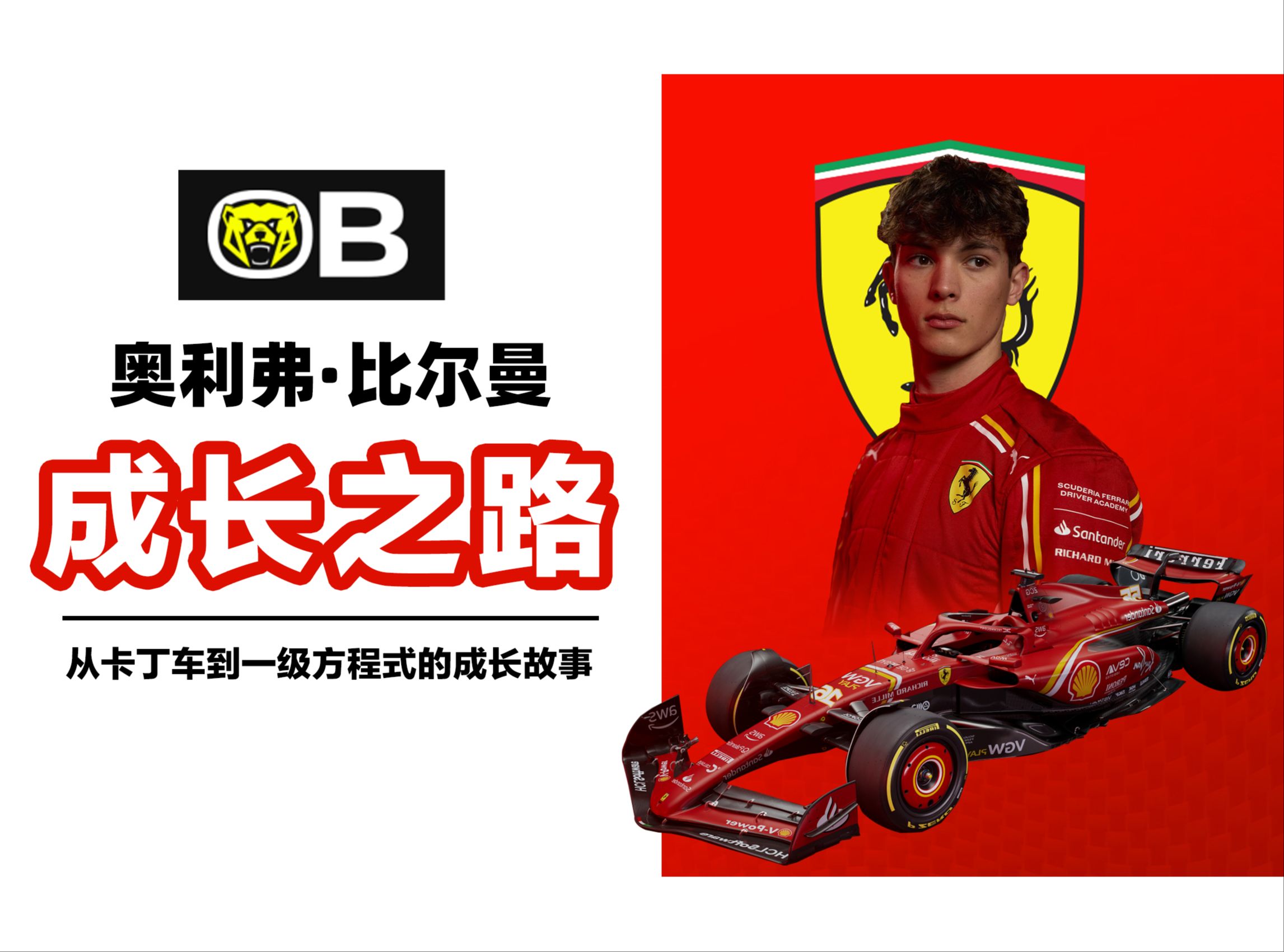 【F1车手介绍】十八岁开法拉利替补登上F1的赛场,Oliver Bearman奥利弗ⷮŠ比尔曼的成长故事哔哩哔哩bilibili