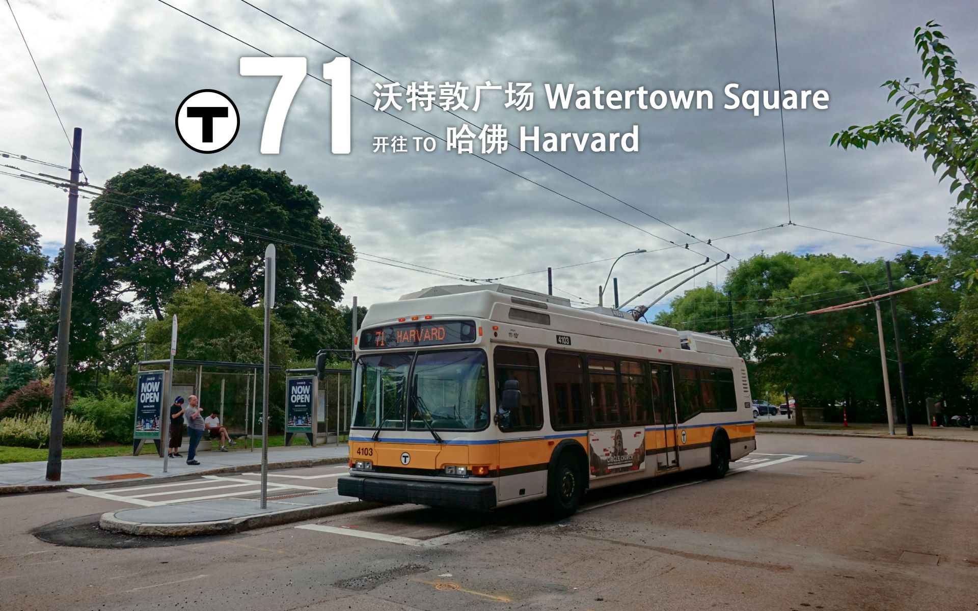 【pov130】波士顿公交 71路 沃特敦广场→哈佛站 前方视角延时摄影