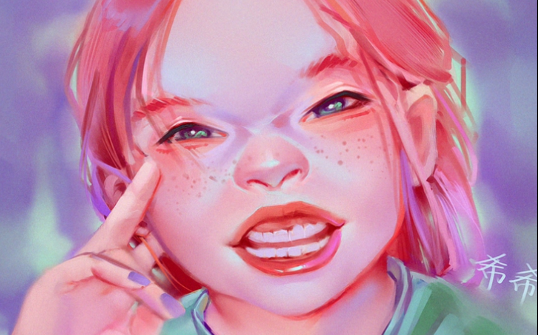 【板绘】彩发小女孩