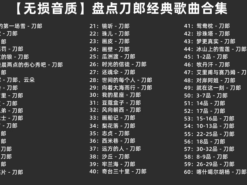 [图]【免费下载】盘点刀郎经典歌曲合集