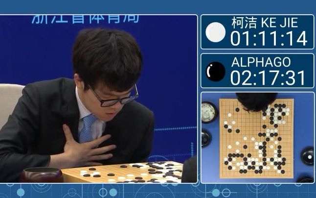 [图]【古力Alpha古解说】柯洁对阵 AlphaGo 紧张捂胸！