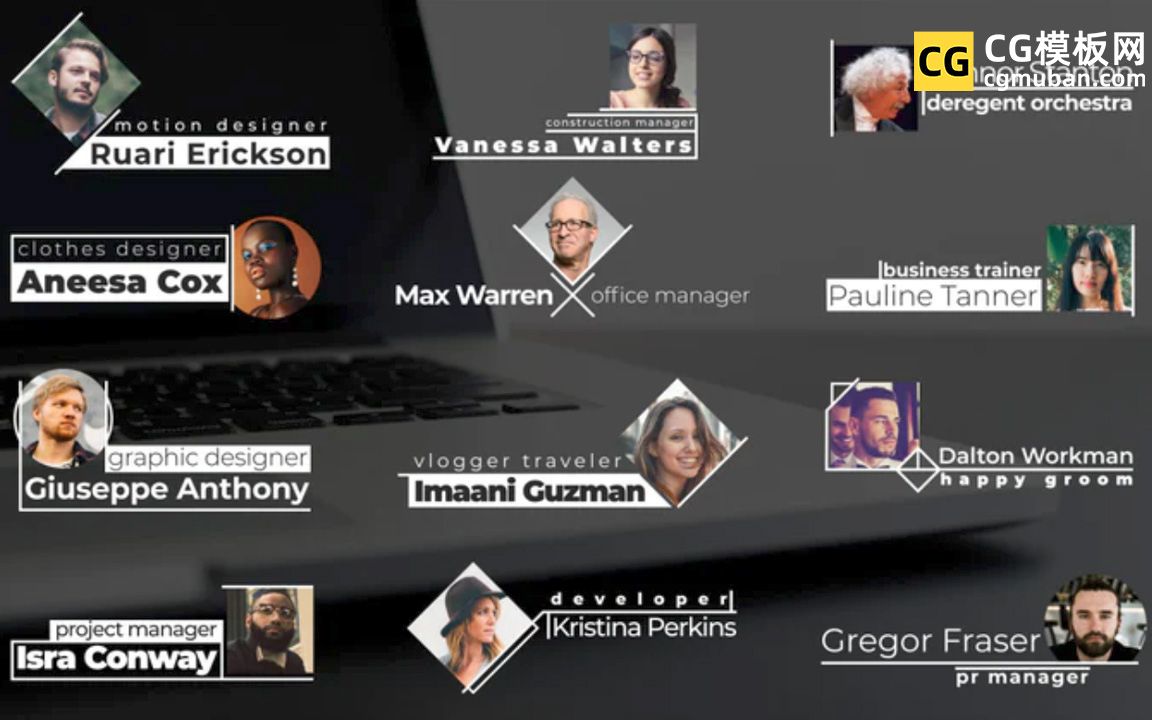 pr模板采访字幕条模板人物头像展示姓名职位文字介绍pr字幕模板lower