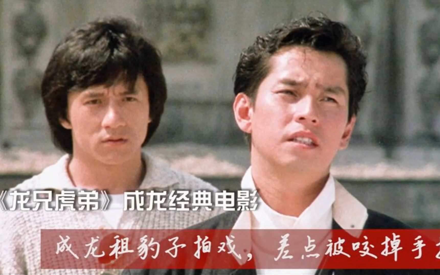 《龙兄虎弟》电影幕后:成龙与豹子搭戏,差点被咬掉手指,他和谭咏麟