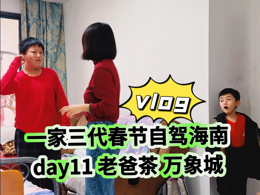 vlog|39岁银行裸辞姐姐,一家三代五口春节自驾海南day11,花了多少钱?都去哪儿了?一天吃了两顿老爸茶哔哩哔哩bilibili