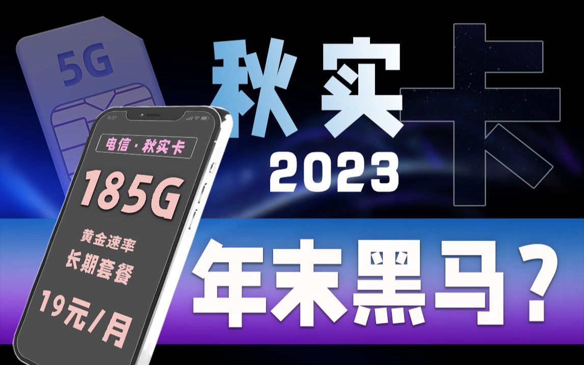 年末流量卡黑马秋实卡【19元+155G+黄金速率+长期套餐】电信丨联通丨移动 2023,秋实卡5G流量卡推荐!哔哩哔哩bilibili