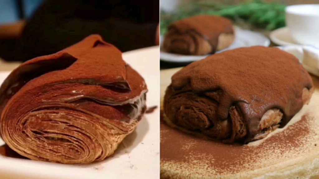 巧克力粉汉堡—夹心脆脆的