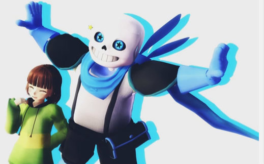 mmd传说之下chara和小蓝莓的约会