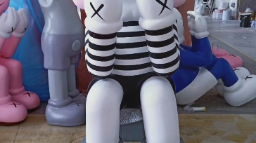 省管家坐姿捂脸kaws暴力熊公仔 潮玩网红公仔 人气打卡公仔