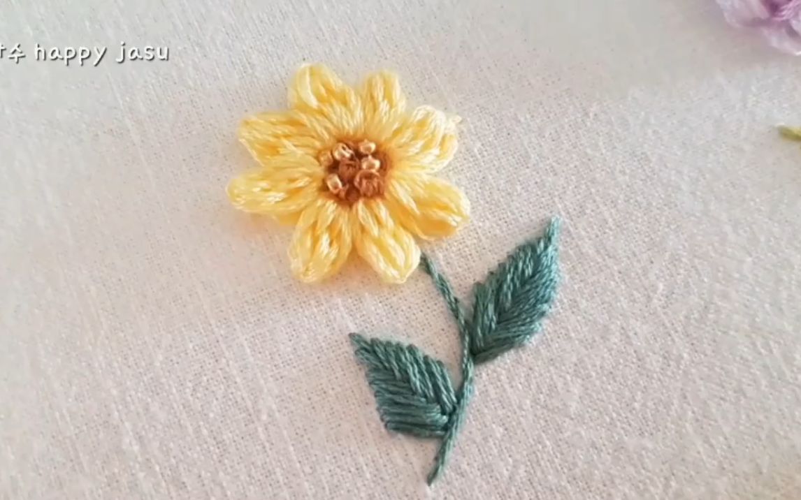 刺繡花朵視頻教程(1)