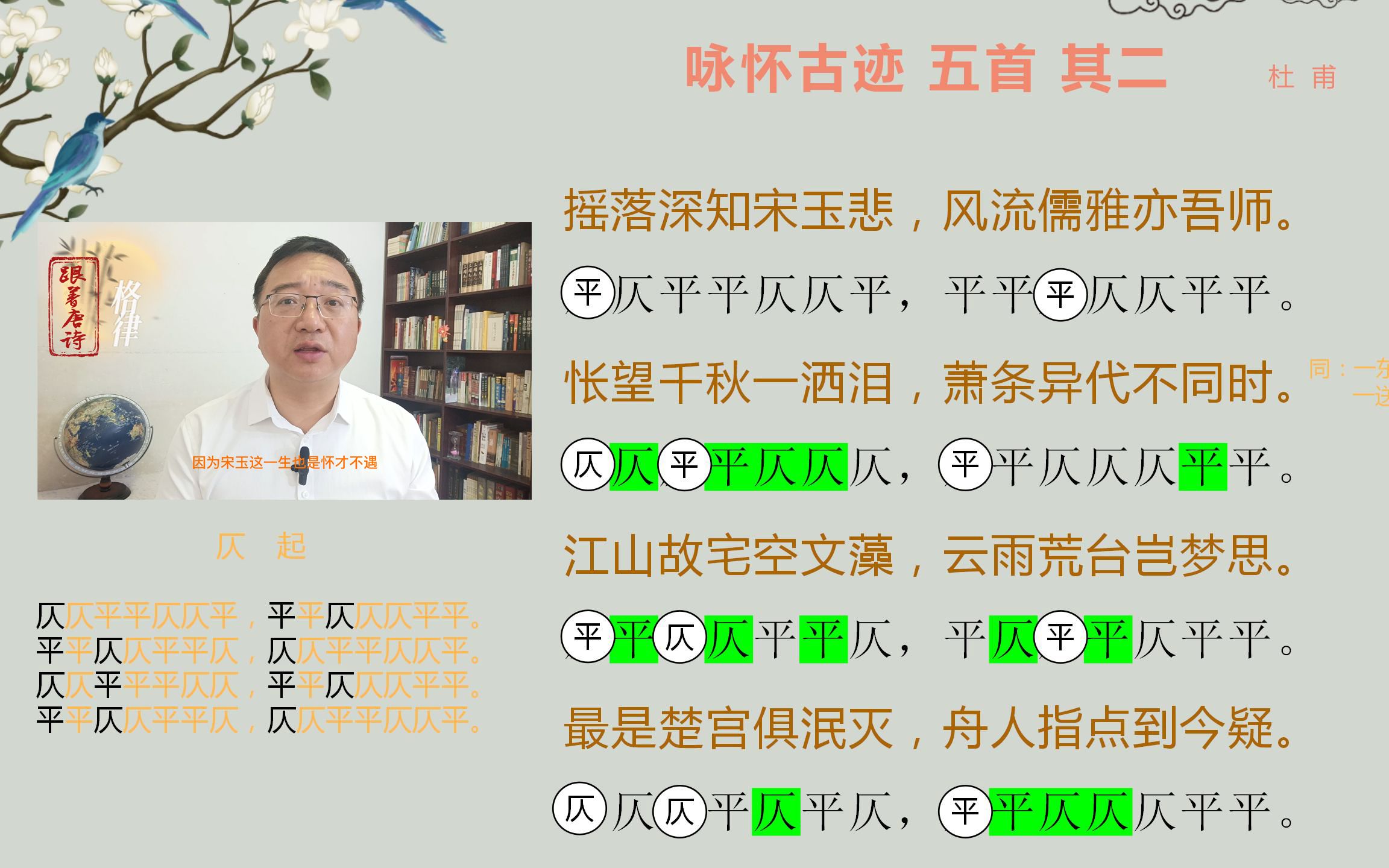 跟着唐诗看格律之七律0104 咏怀古迹 五首 其二