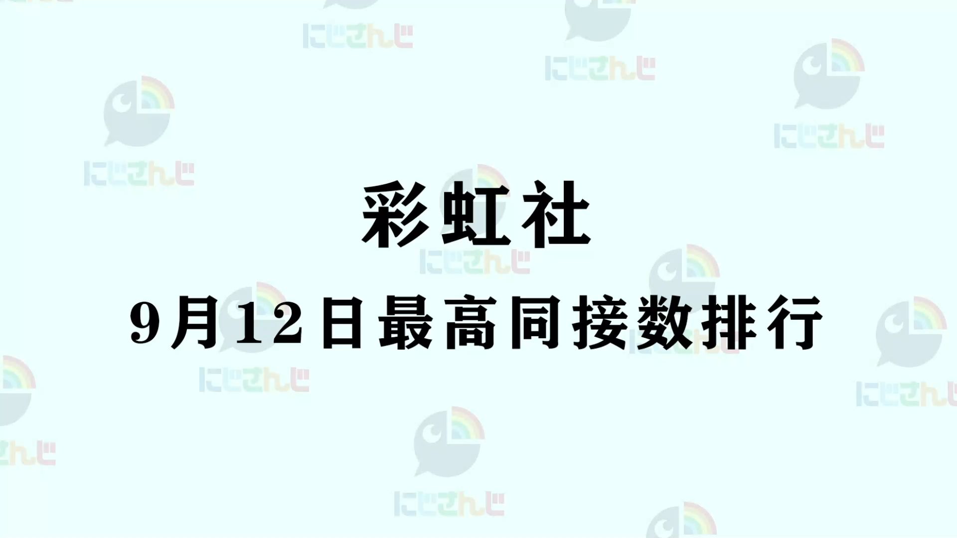 nijisanji彩虹社9月12日最高同接数排行哔哩哔哩bilibili