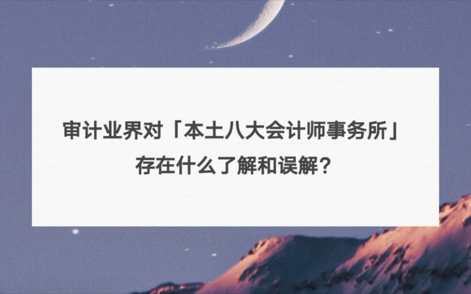 审计业界对「本土八大会计师事务所」存在什么了解和误解?哔哩哔哩bilibili