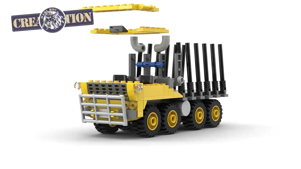 乐高积木城市原木运输车