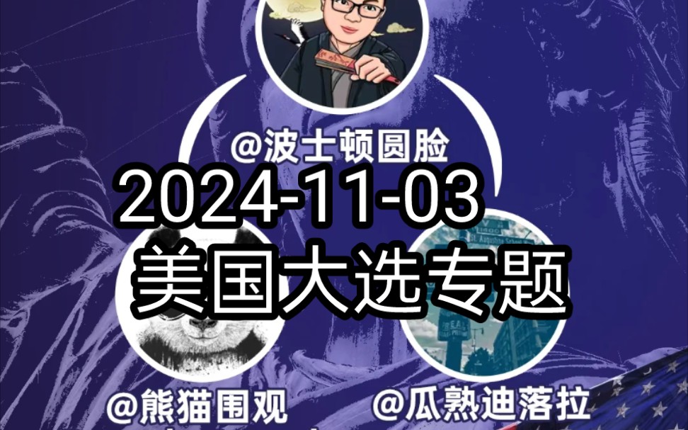 波士顿圆脸&瓜熟迪落拉&熊猫围观 20241103 美国大选专题