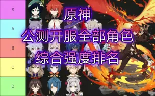 Download Video: 【原神】公测开服1.0版本全部角色综合强度排名——开服常驻五星角色选择推荐，实战手法操作全面教程攻略，武器圣遗物搭配推荐，新人入坑必看战斗阵容体系配队强度排行榜