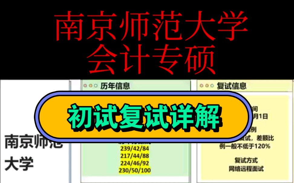 南京师范大学会计专硕初试复试详解复试时间:3月26日4月1日复试方式:采取网络远程面试的形式进行复试哔哩哔哩bilibili