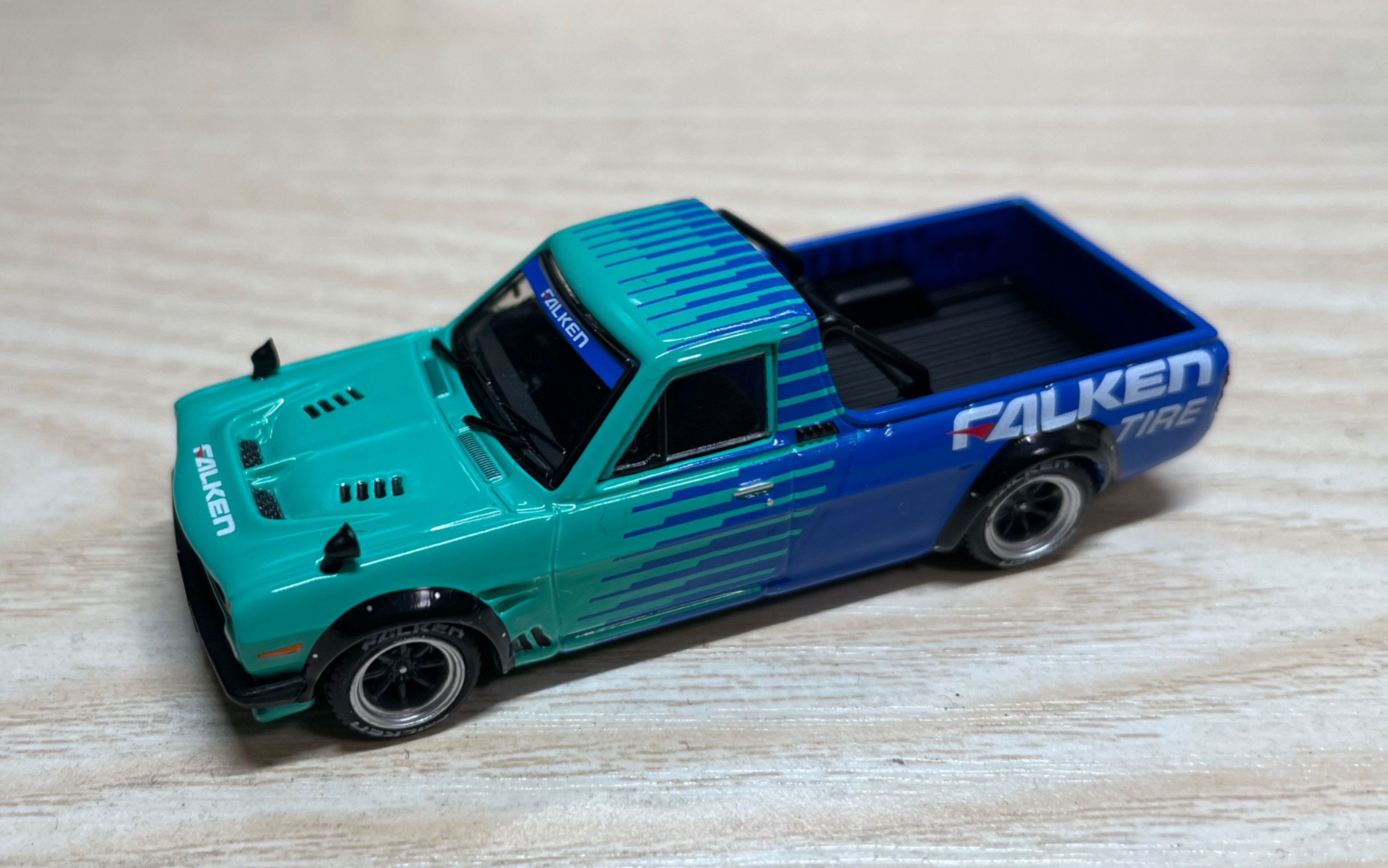 inno飞劲falken涂装1:64 尼桑sunny阳光hakotora皮卡 开箱细节展示