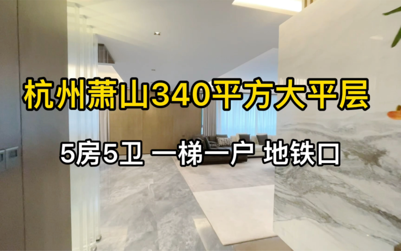 杭州萧山340平大平层,5房5卫、一梯一户、地铁口400米!哔哩哔哩bilibili