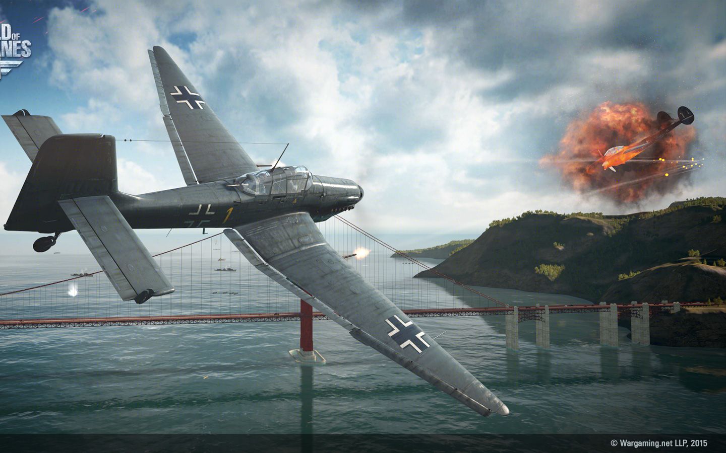 战机世界20美服娱乐德系5级大炮鸟ju87斯图卡雪原之战攻击机模式