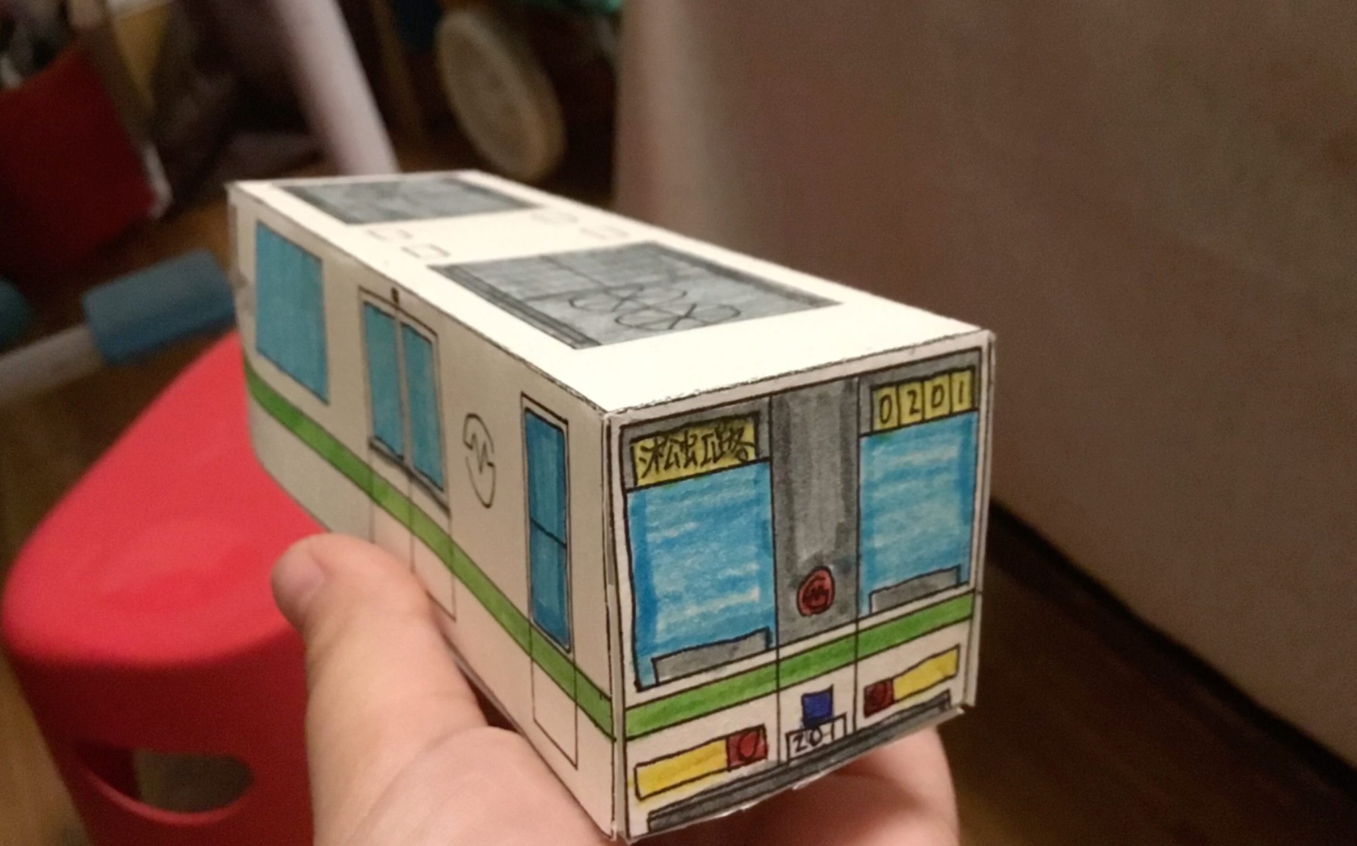 上海地铁二号线西瓜q版纸模型