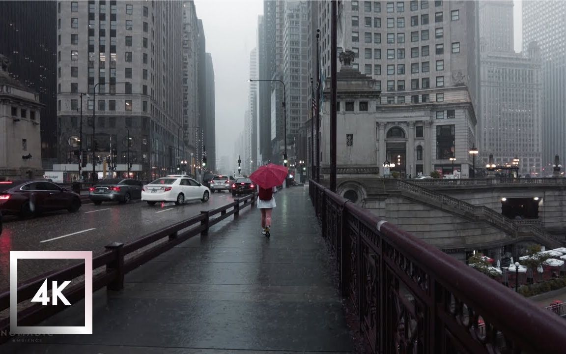 [图]【Walking tour】芝加哥街头 | 雨天漫步 | 白噪声