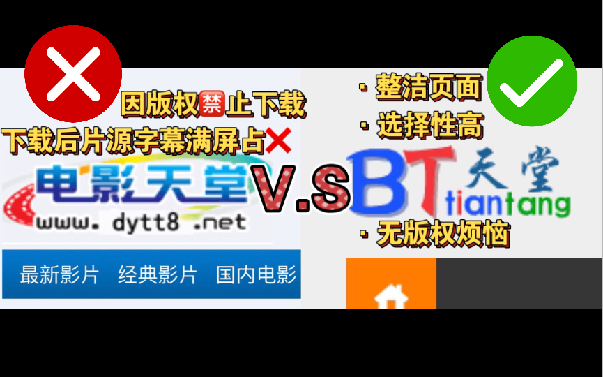 [图]迅雷电影天堂VS BT天堂