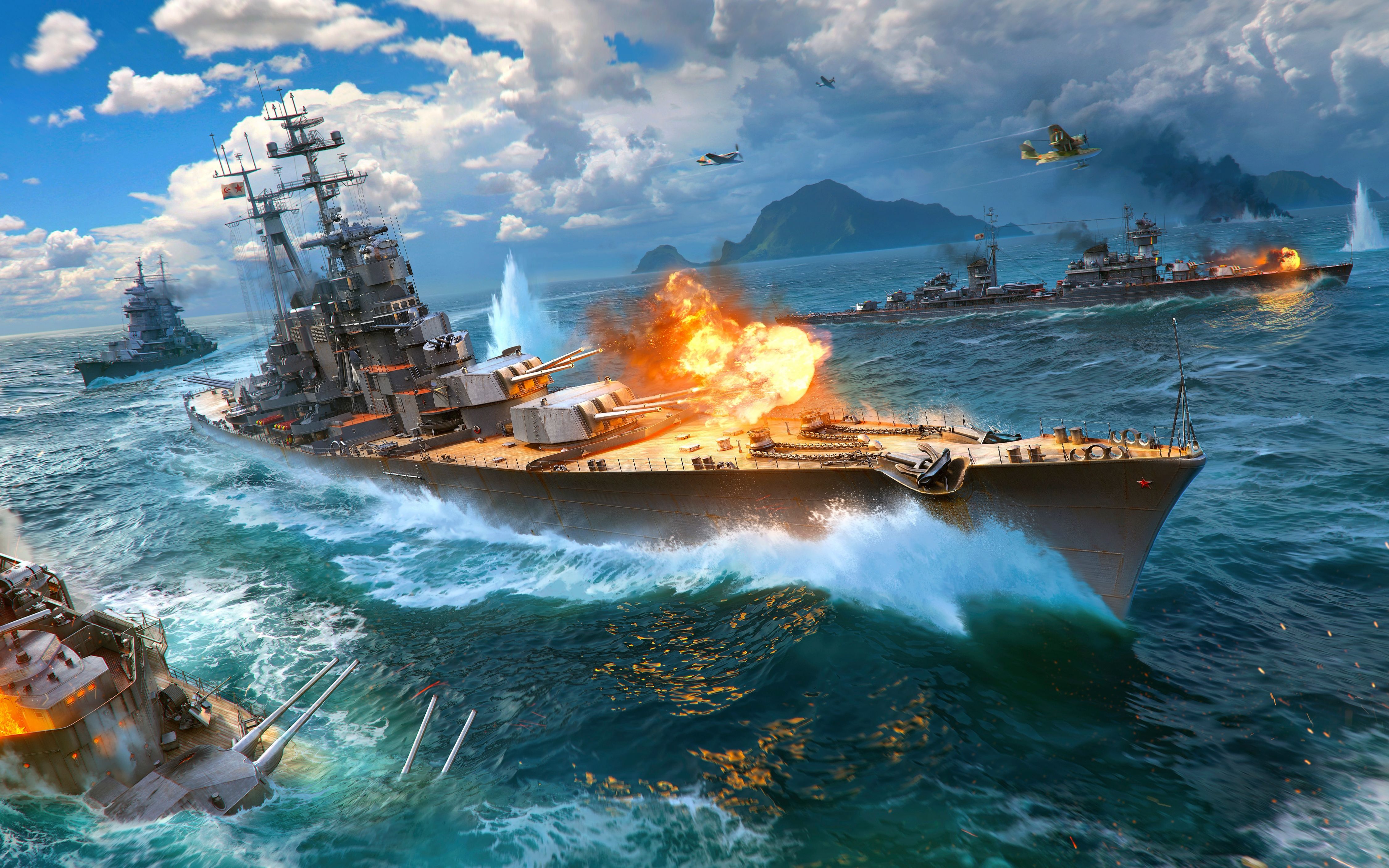 5万吨巨型战舰出击,击沉24艘货船,300架战机600辆坦克沉入海底